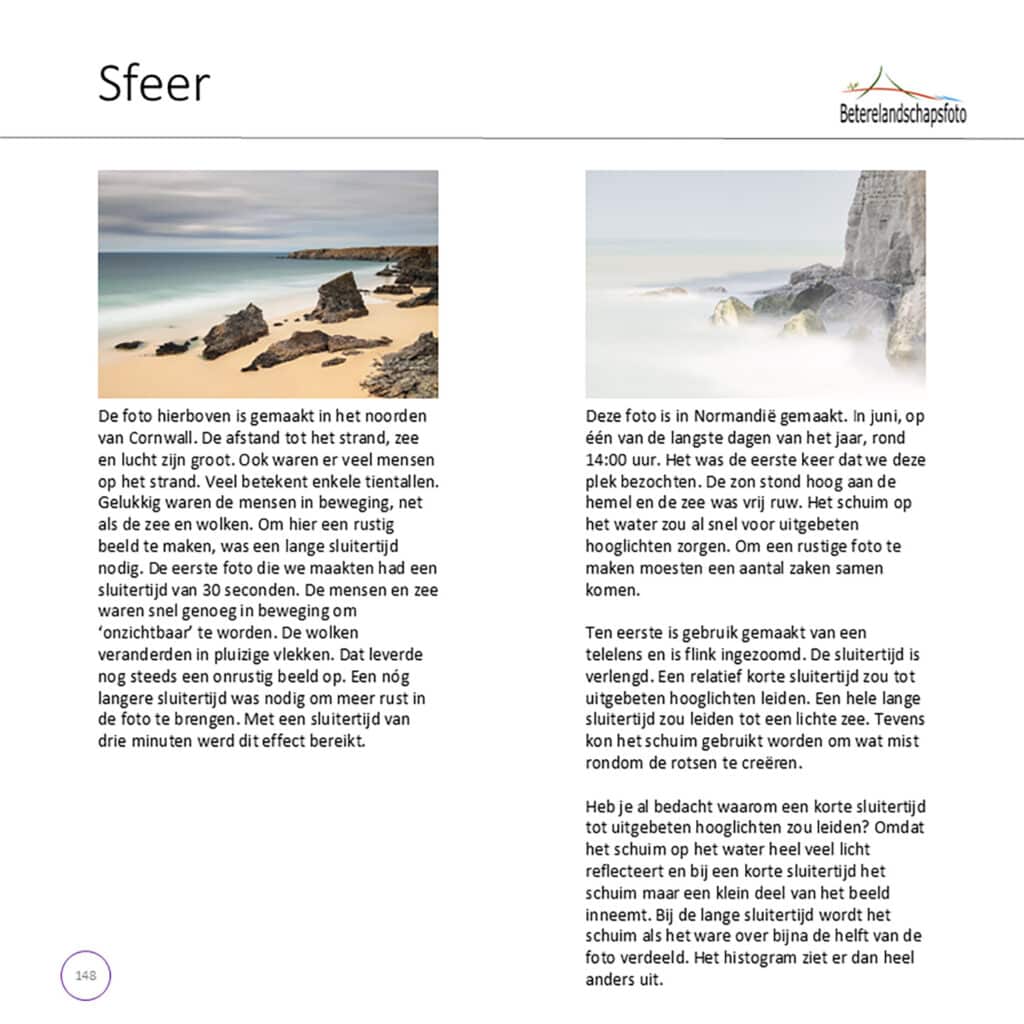 Voorbeeldpagina uit het e-book Fotograferen is een Kunst van Betere Landschapsfoto.
