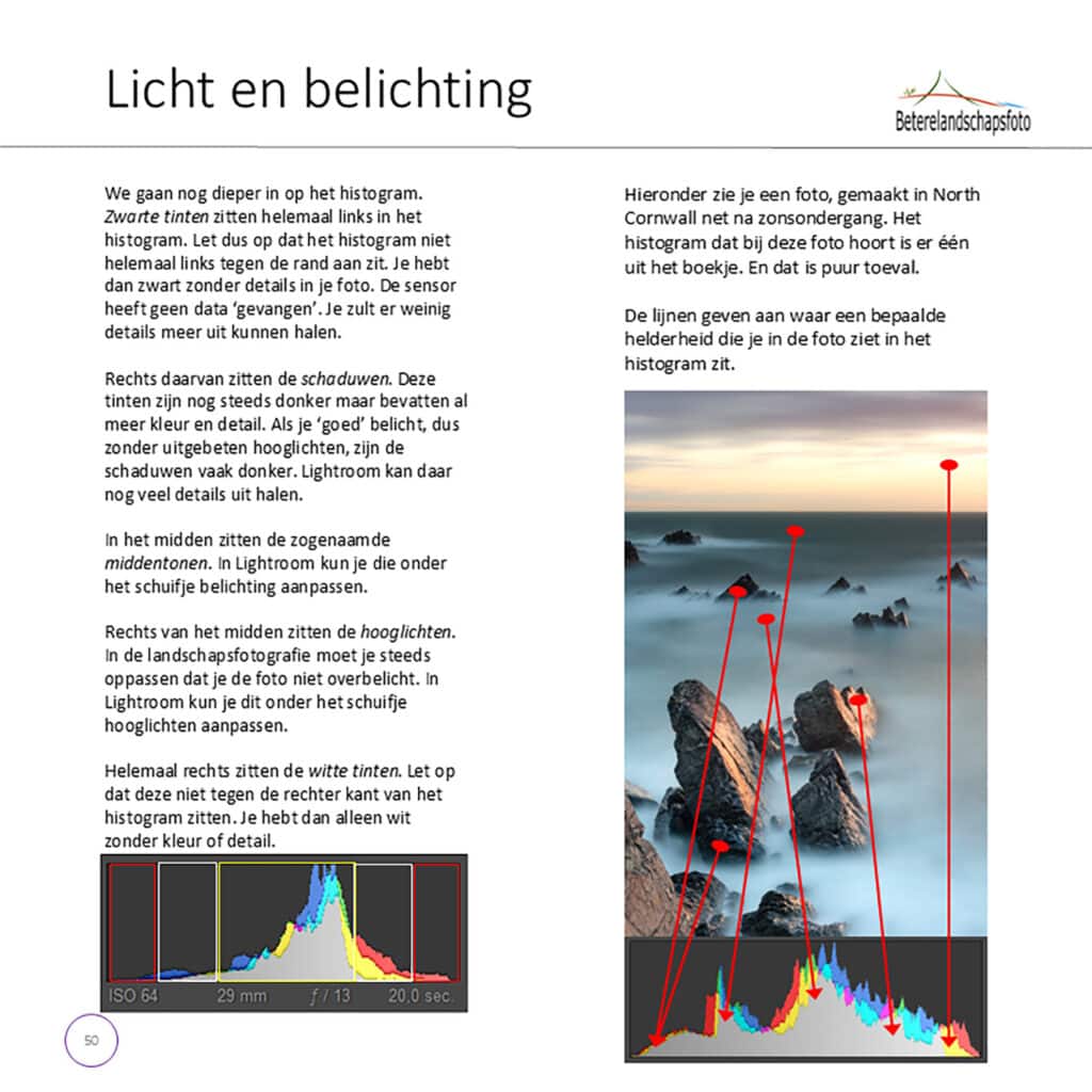 Voorbeeldpagina uit het e-book Fotograferen is een Kunst van Betere Landschapsfoto.