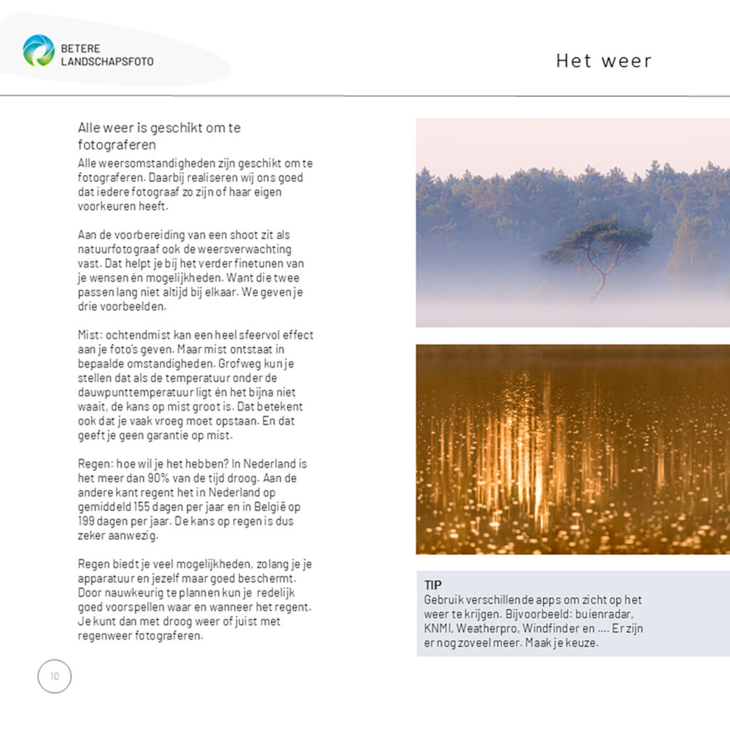 Voorbeeldpagina e-book Groei in natuurfotografie.
