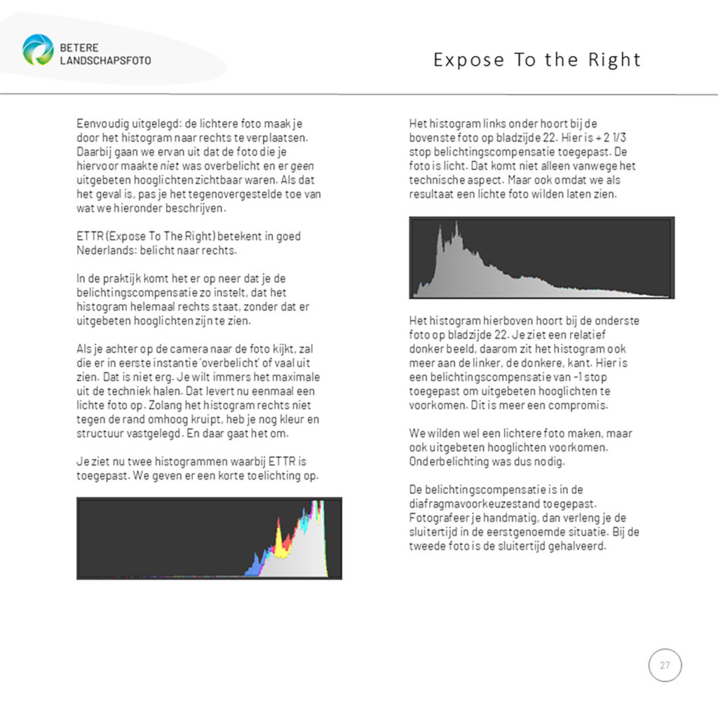Voorbeeldpagina e-book Groei in natuurfotografie.