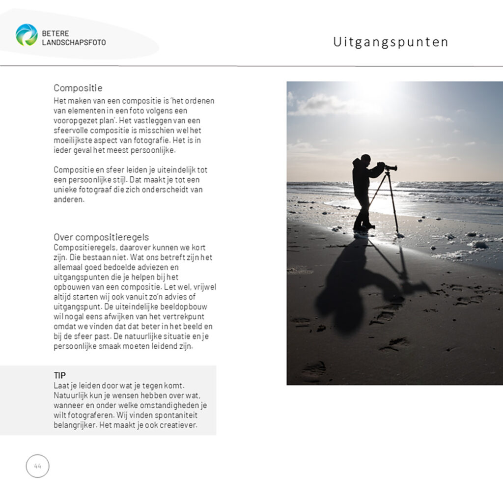 Voorbeeldpagina e-book Groei in natuurfotografie.