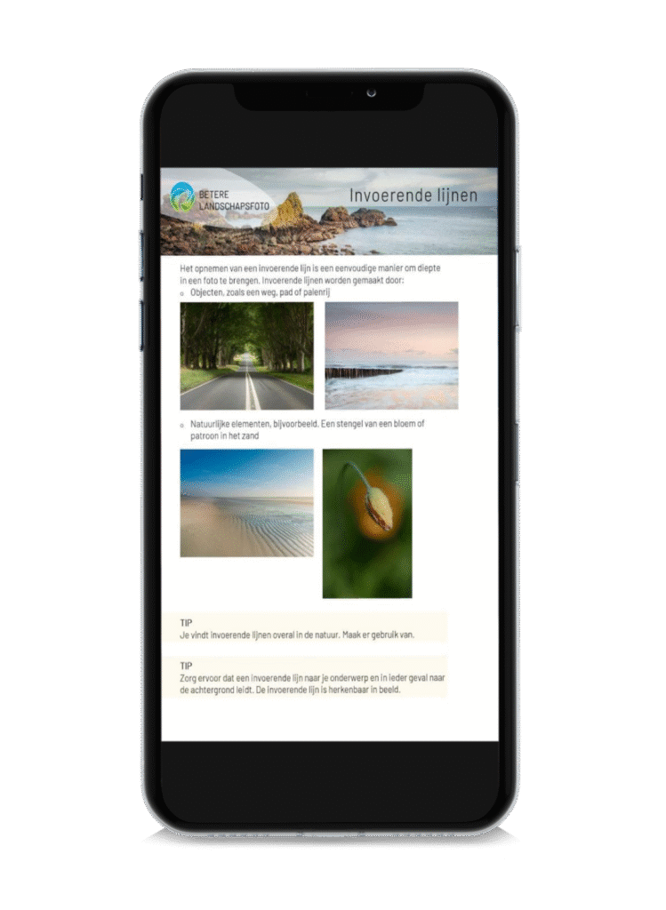 Voorbeeldkaart digitale coach natuurfotografie.