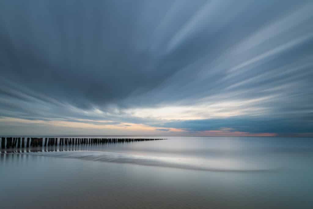 Lange sluitertijd op een stormachtige dag.