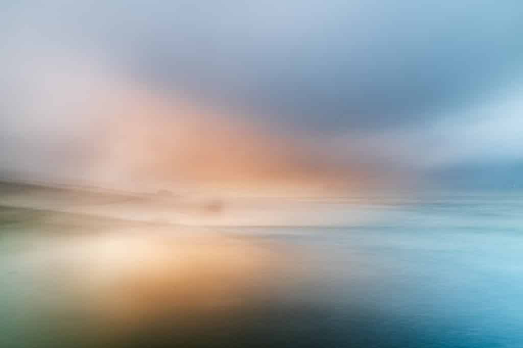 ICM foto gemaakt tijdens de zonsondergang op het strand.
